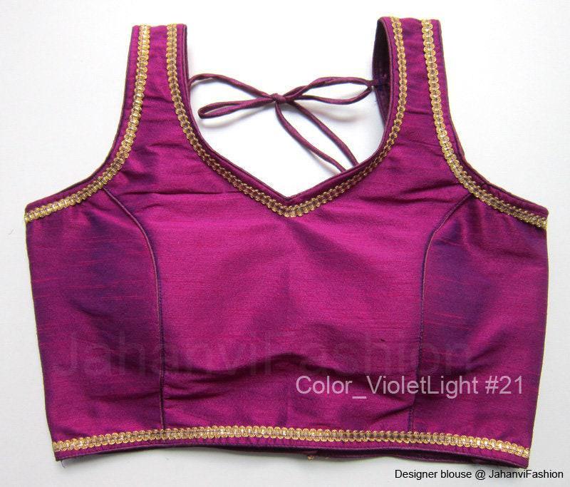 Designer Saree Blouse: Golden edges, Made to Order for Bridal Top