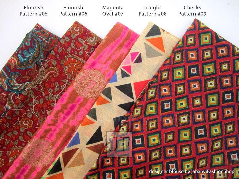 Multicolor Silk Saree Blouse: Backless, Boat Neck, Custom Fit