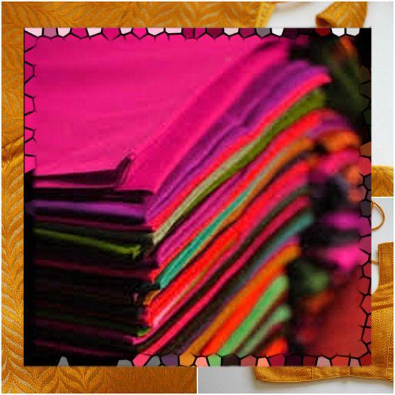 Stacked multicolor cotton saree falls with gold striped border detail