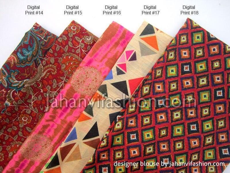 V Neck Saree Blouse: Digital Print, Multicolor Readymade Crop Top