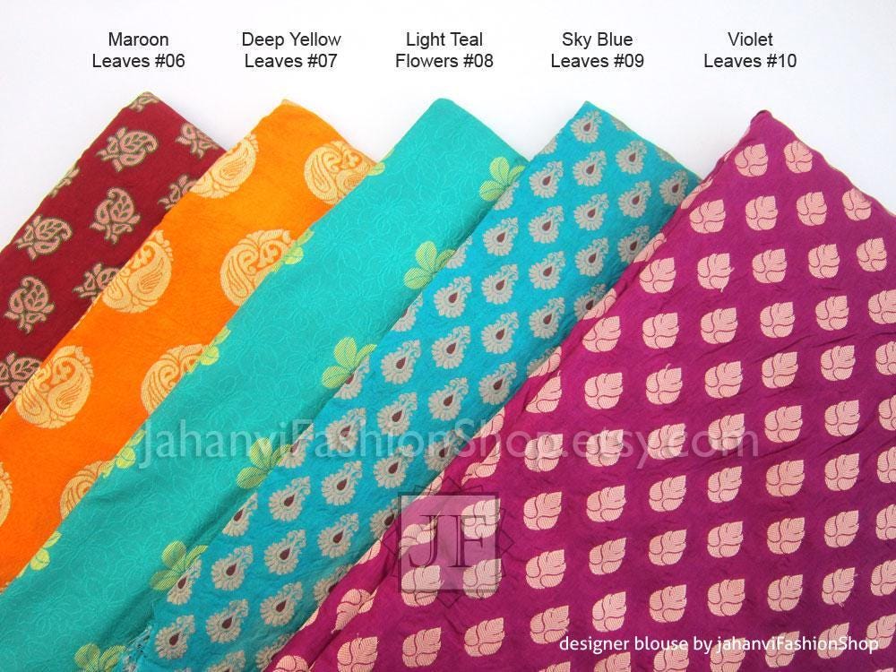 Boat Neck Brocade Saree Blouse- Readymade Handmade Sari Top