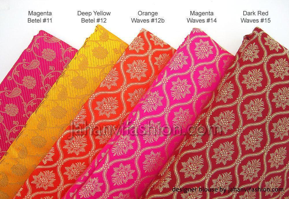 Elegant Saree Blouse: Golden Oval Pattern (Back Button, Multiple Colors)
