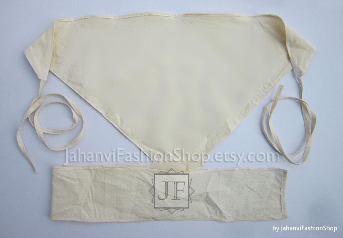 Off-white triangular gym supporter langot with side tie strings