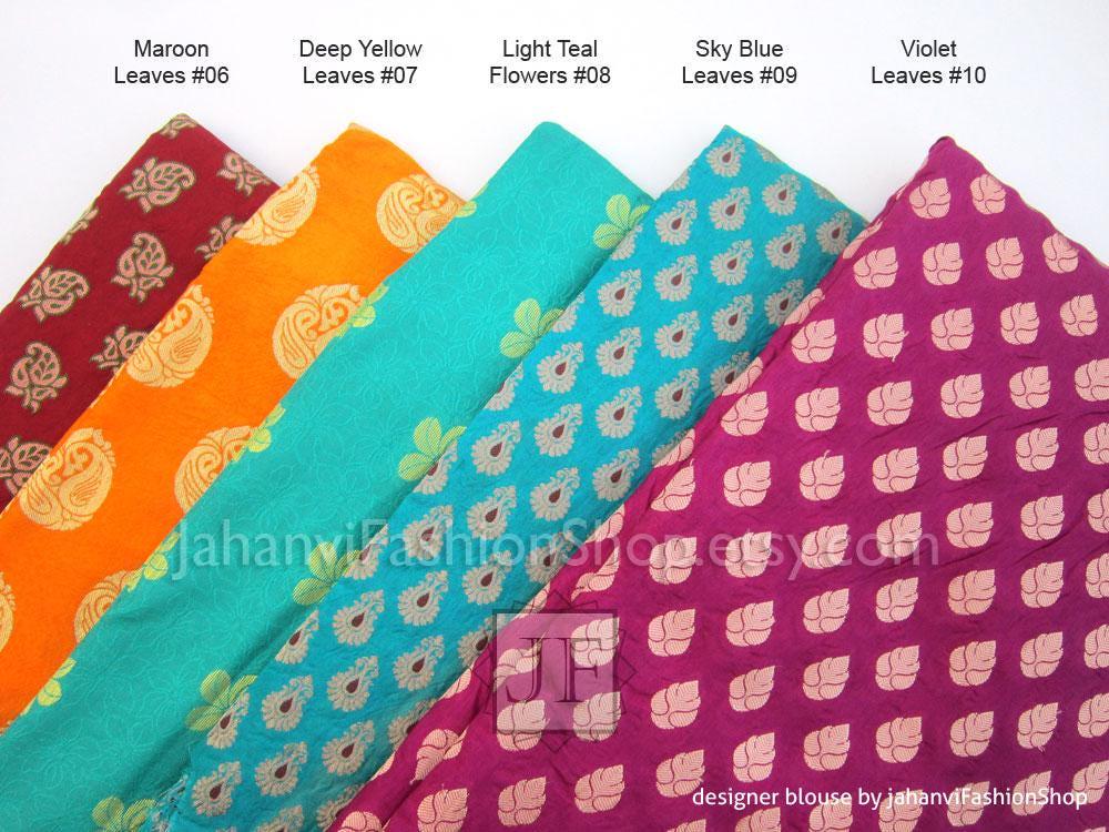 Red Designer Brocade Saree Blouse: Custom Fit, Back Hook Design