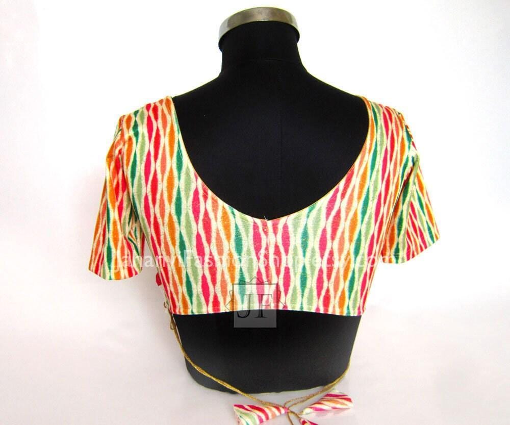 Stretchable Saree Blouse: Free Size Indian Dance Choli Top (XL, XXL)