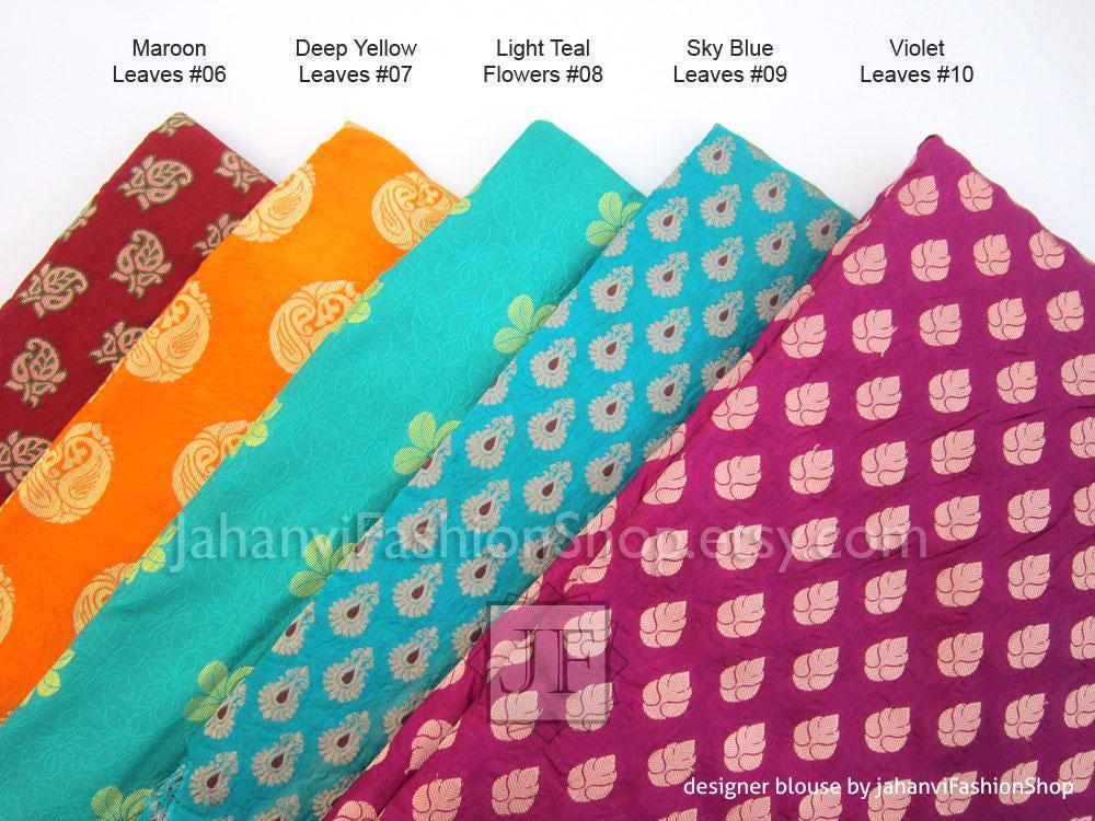 Designer Brocade Saree Blouse: Boat Neck, Handmade Custom Top
