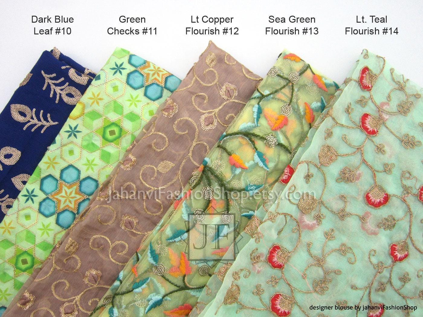 Bridal Embroidered Saree Blouse - 3/4 Net Sleeves, Stitched Fit
