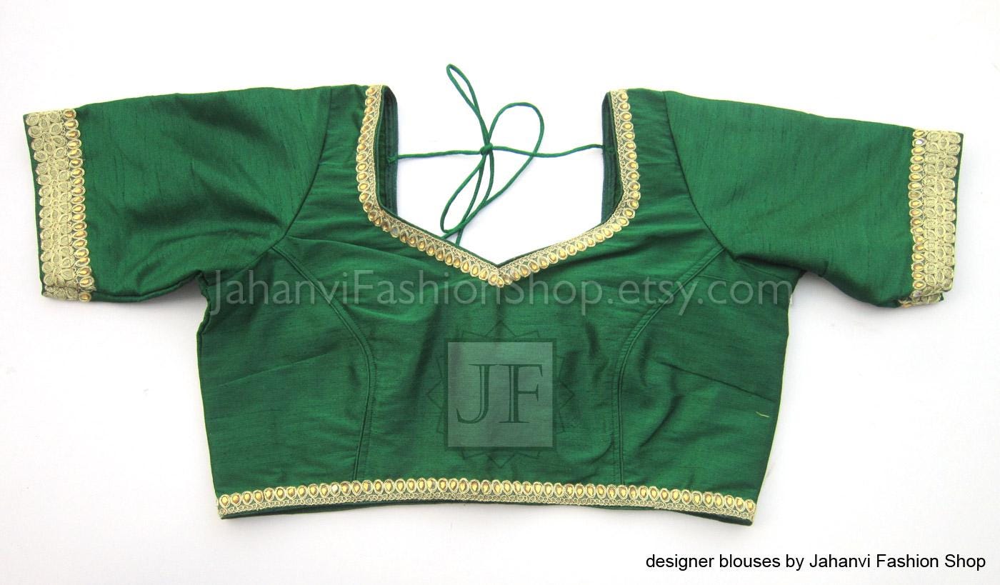 Sleeveless Saree Blouse - Plus Size, Embroidered, Back Open Closure