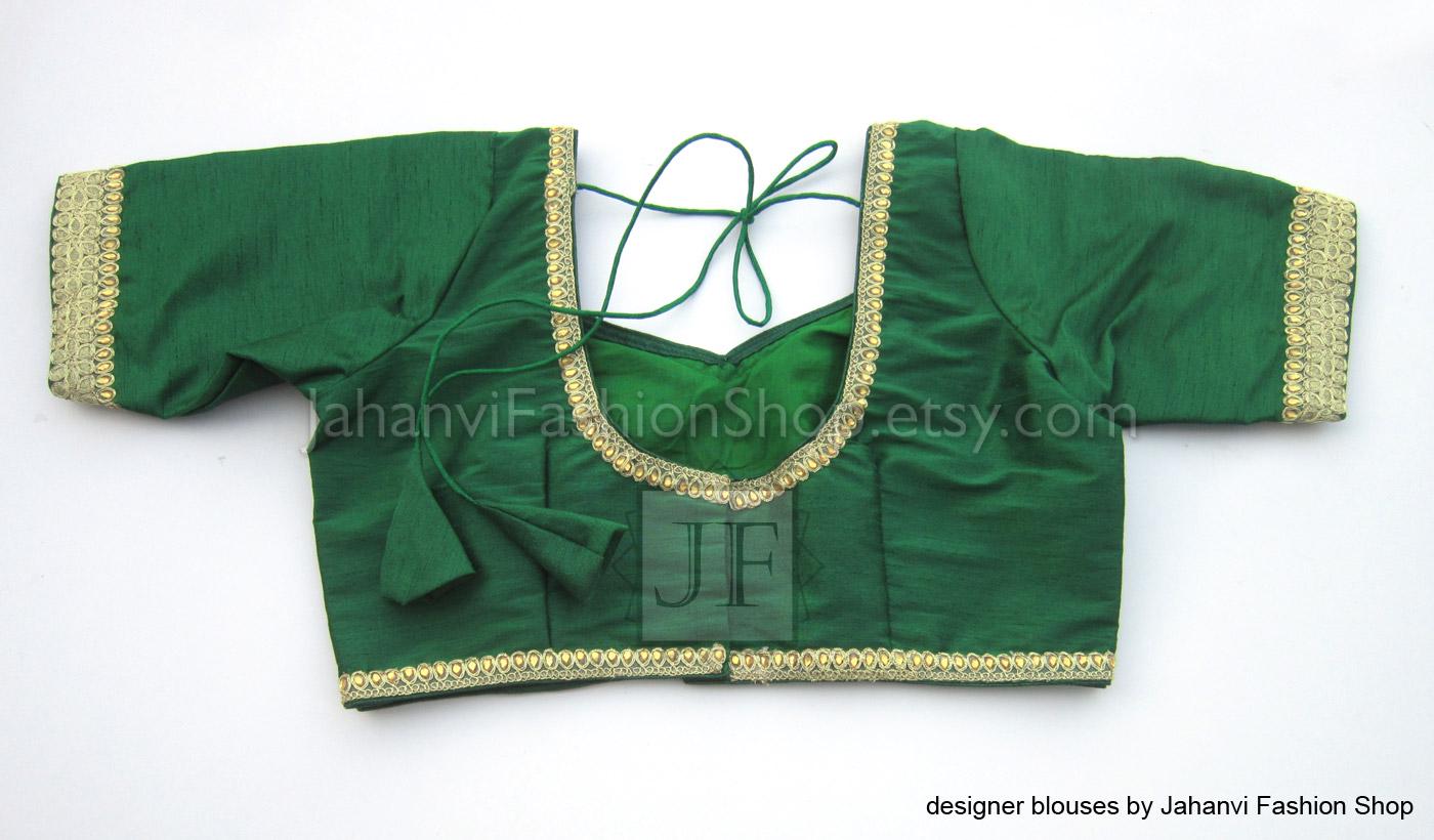 Sleeveless Saree Blouse - Plus Size, Embroidered, Back Open Closure