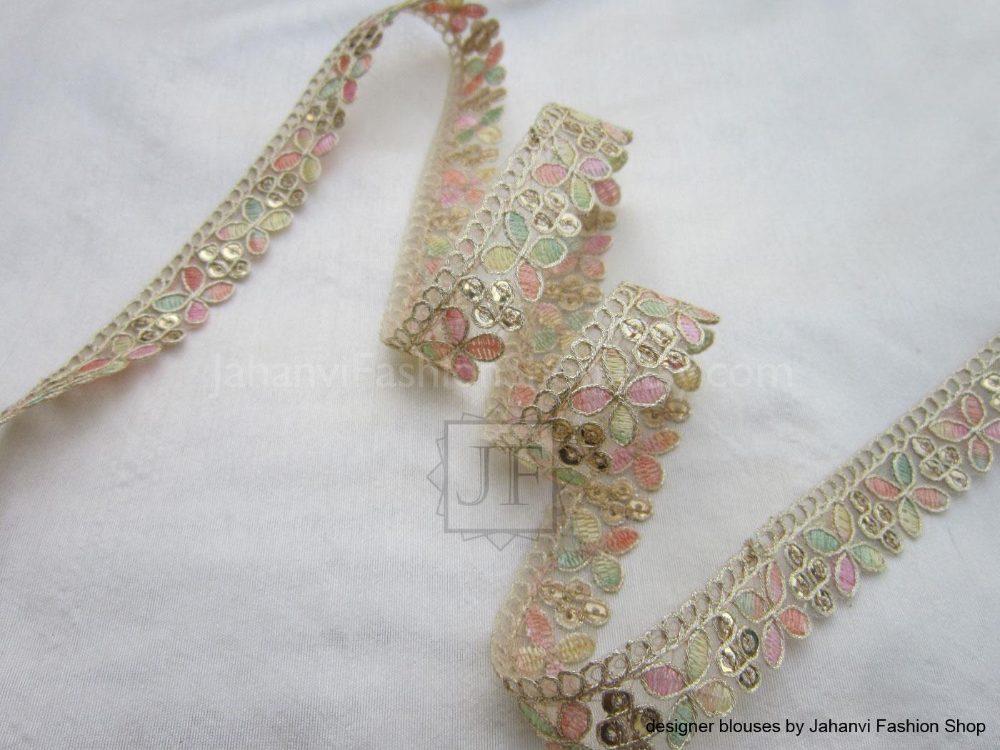 Golden Multicolor Lace Trim - Decorative Craft Embellishment