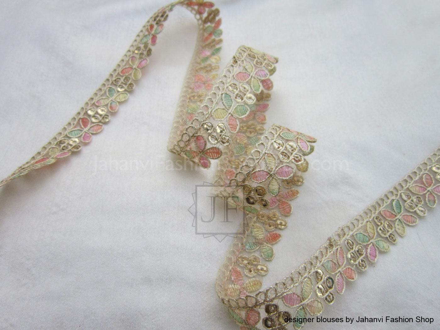 Golden Multicolor Lace Trim - Decorative Craft Embellishment