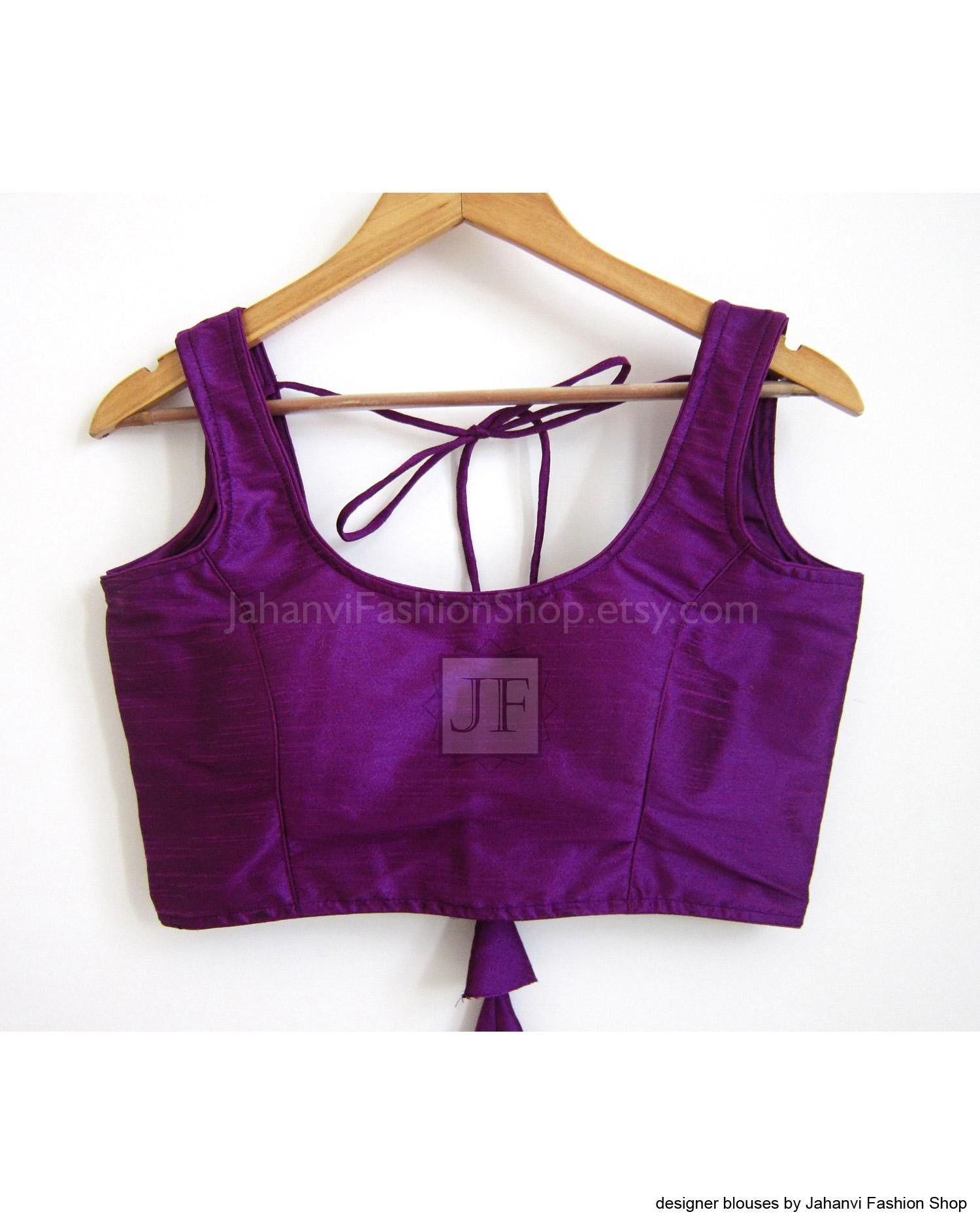 Princess Cut Saree Blouse - Sleeveless with Back Open Detail