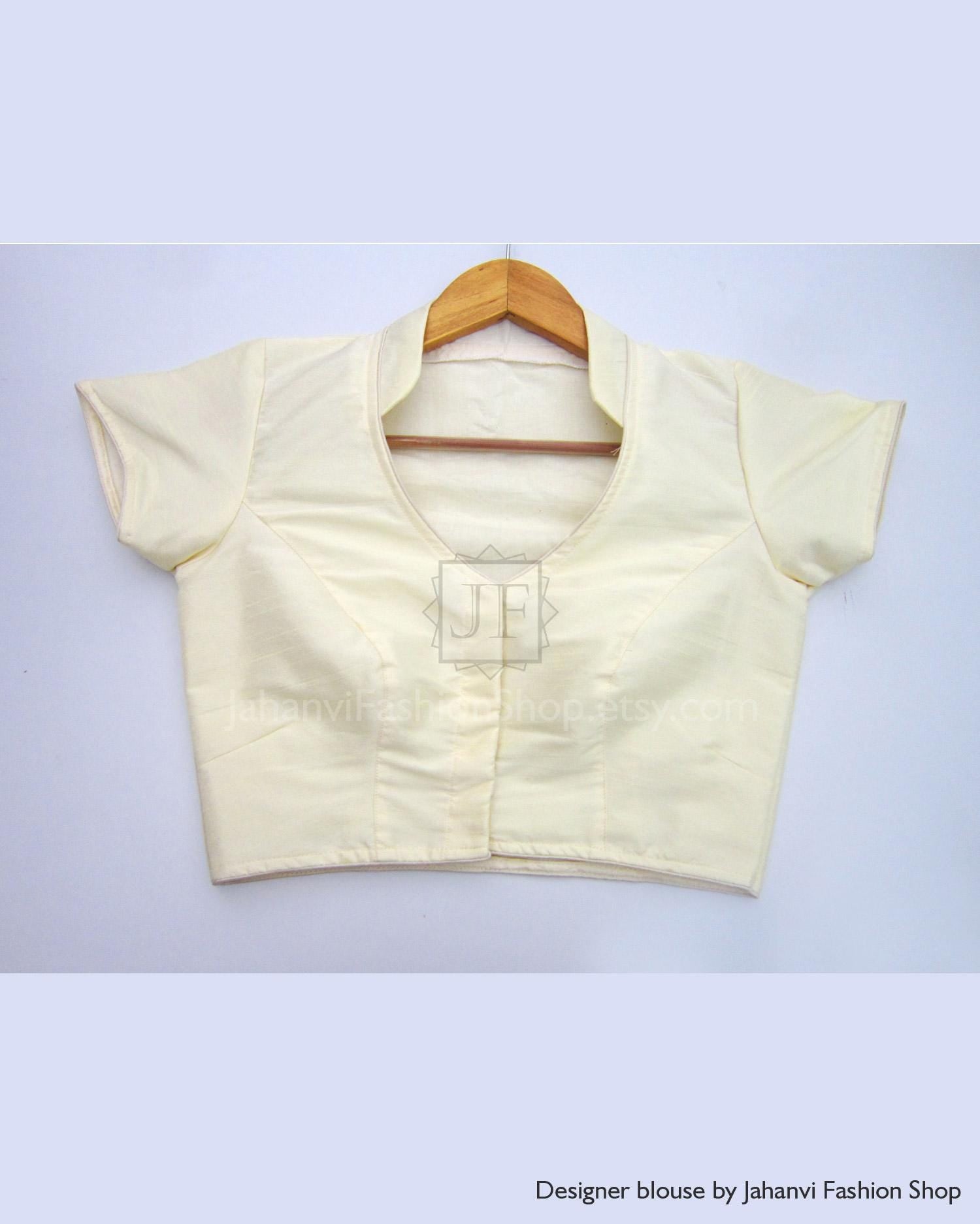 Saree Blouse: Collar Design, Princess Cut - Made to Order Fit