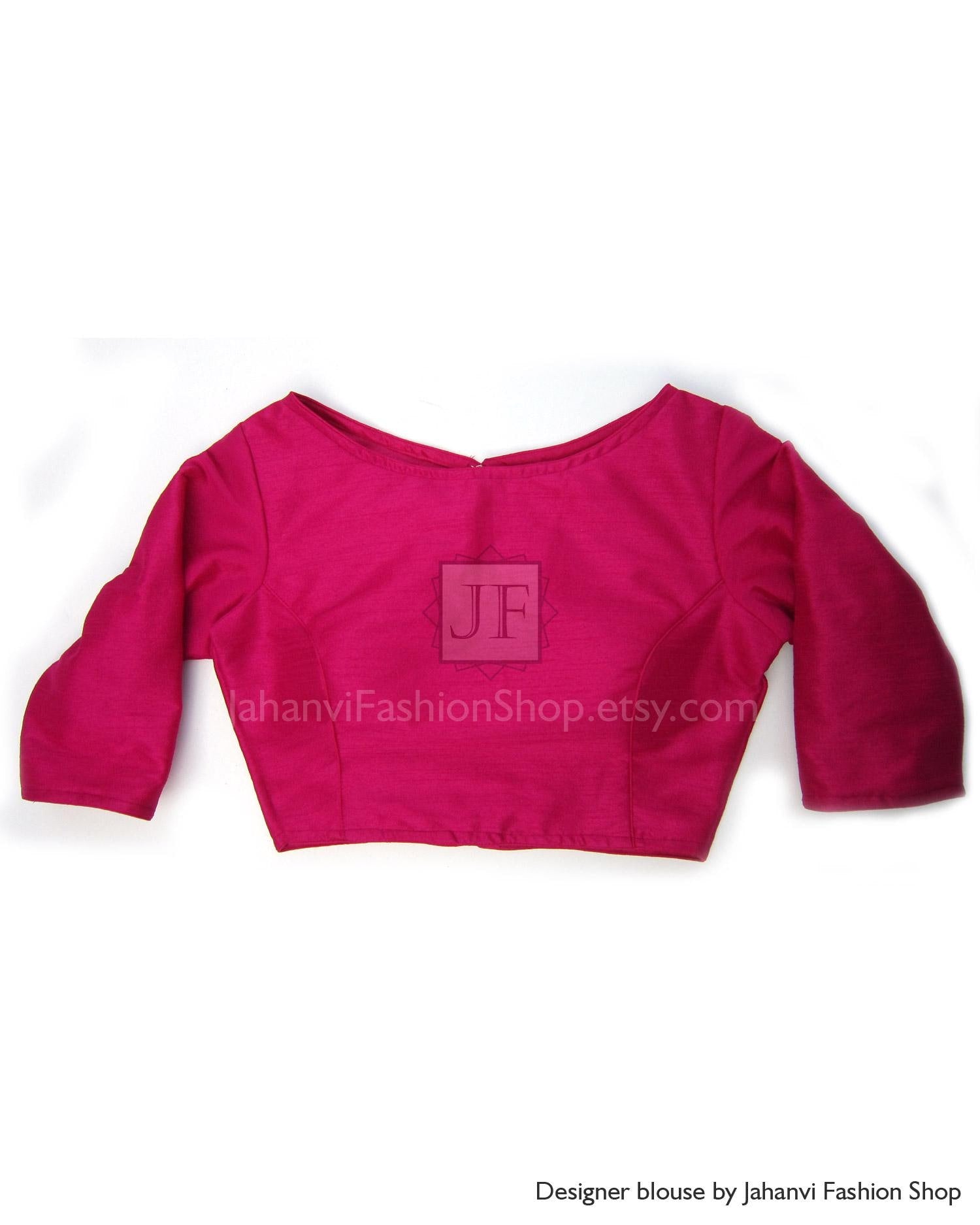 Indian Saree Blouse Boat Neck: Long Sleeve Wedding Top - Custom Fit