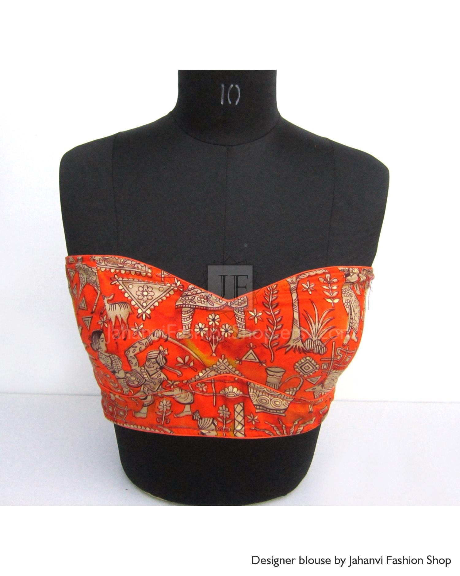 Criss Cross Back Tie: Rayon Silk Sleeveless Party Wear Saree Blouse