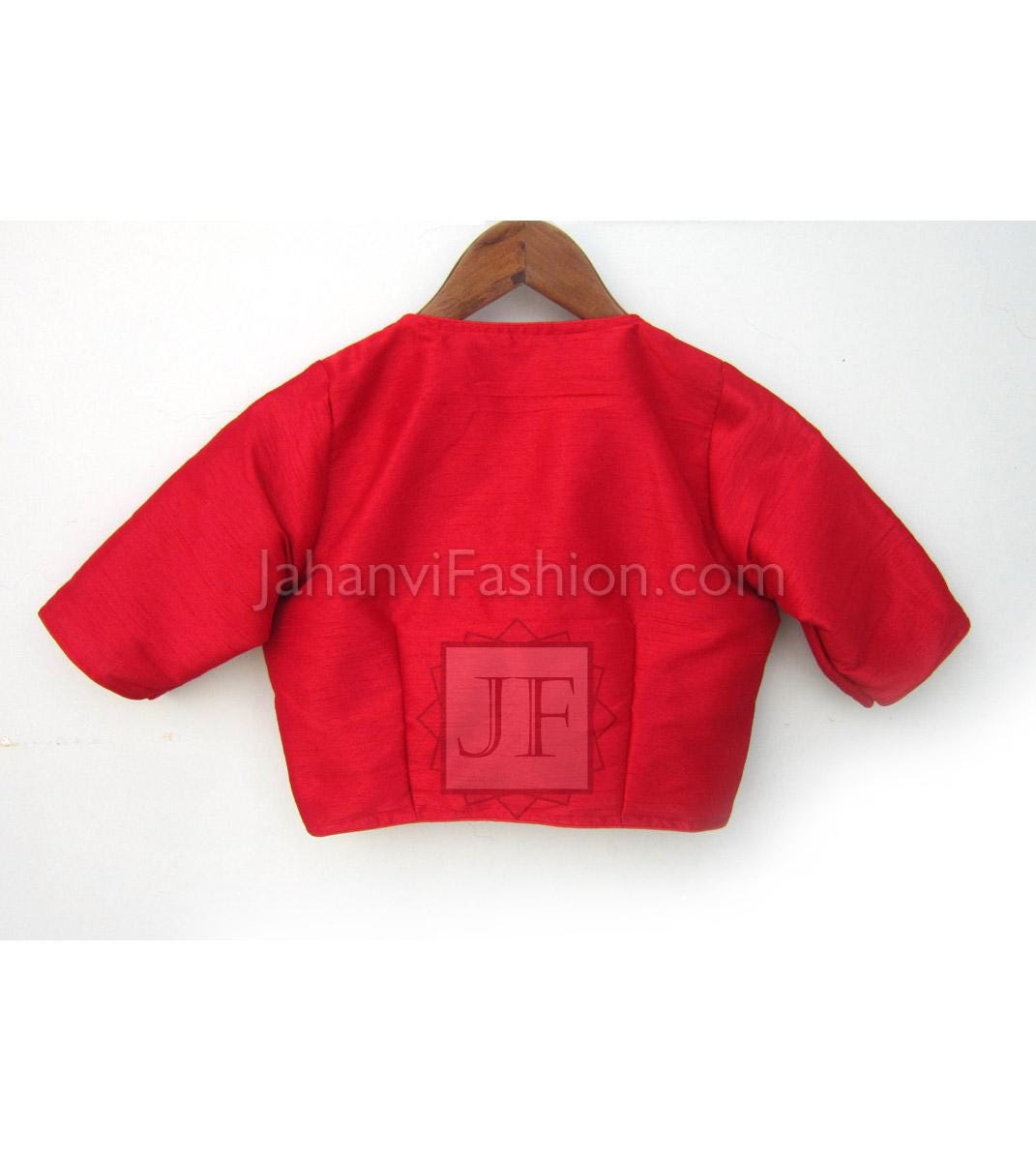 V Neck Saree Blouse: Custom Fit, Longer Sleeves, Brocade Fabric