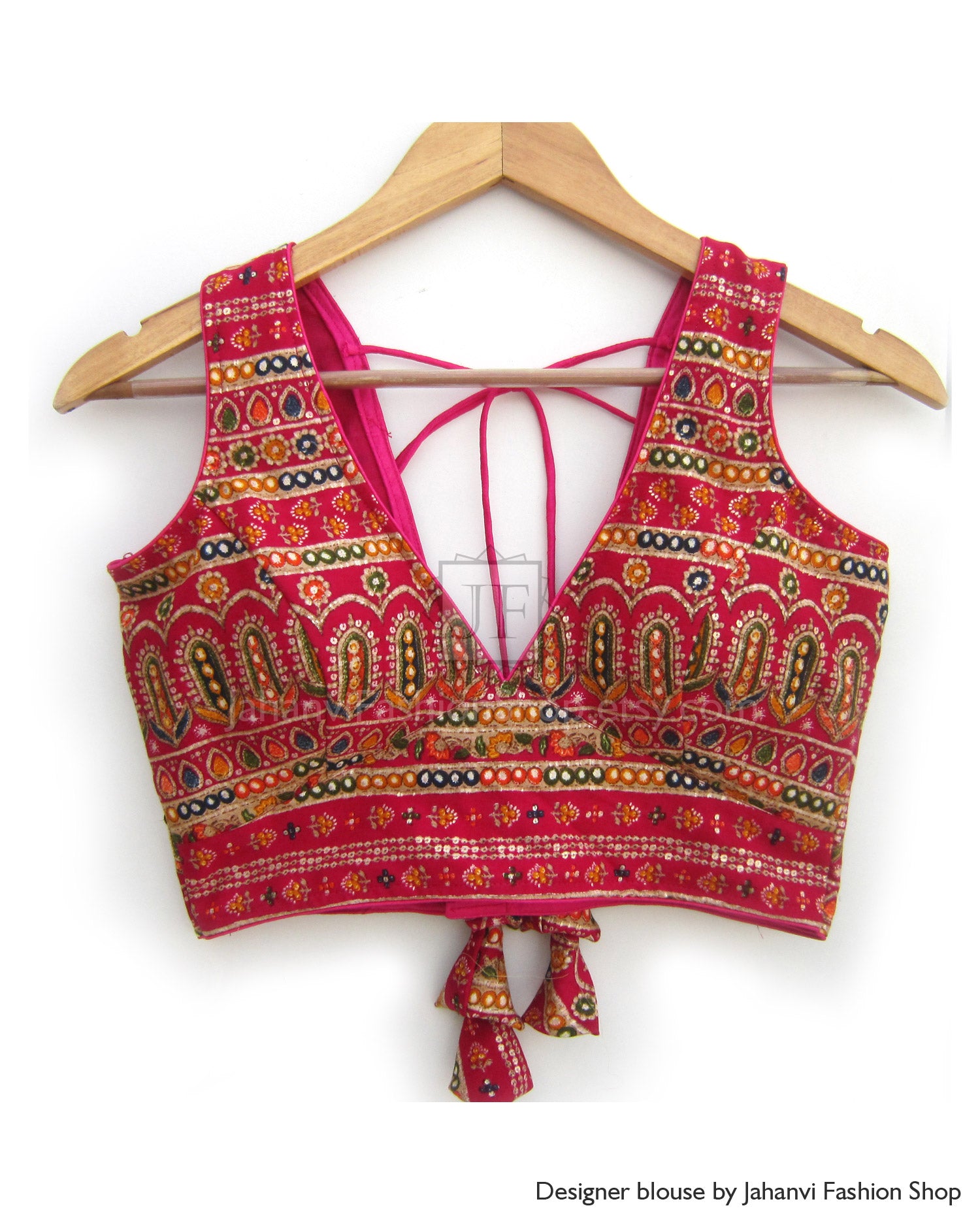 Sabyasachi V-Neck Saree Blouse: Indian Lehenga Blouse, Party Wear Top
