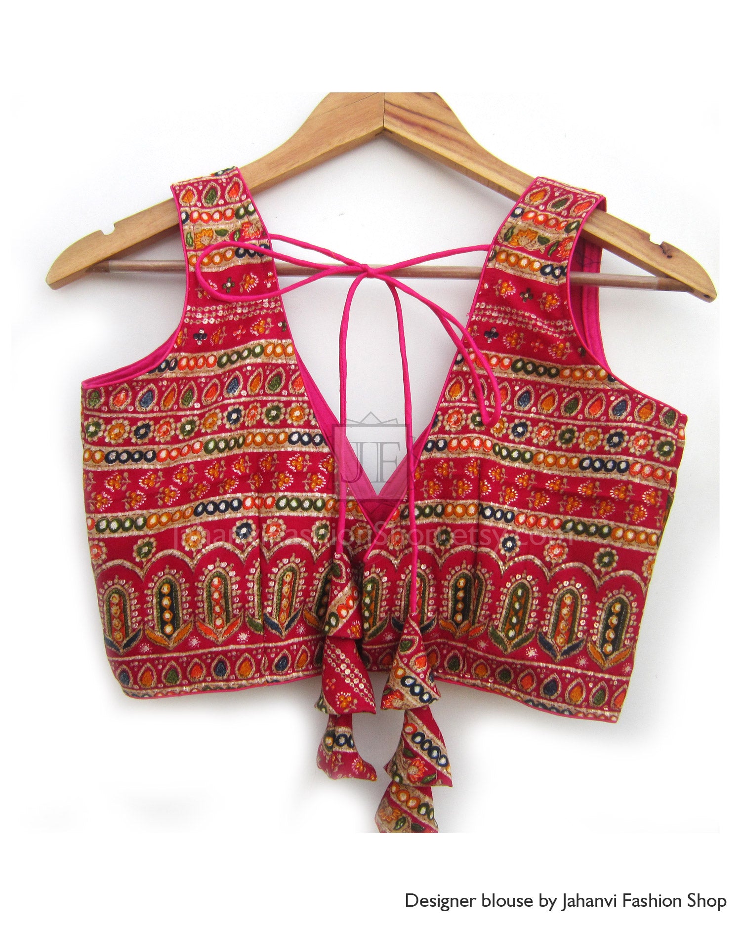 Sabyasachi V-Neck Saree Blouse: Indian Lehenga Blouse, Party Wear Top