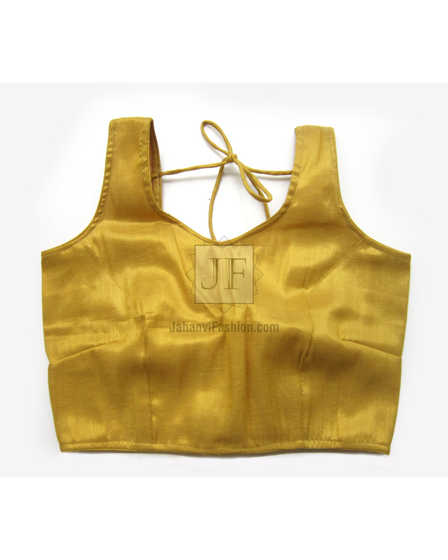 Golden Saree Blouse: V-Neck Shimmer, Custom Bollywood Crop Top